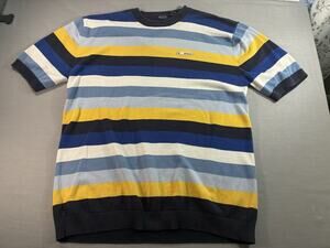 Enyce Striped Knit Sweater Shirt Men's 3XL Short Sleeve Streetwear Retro